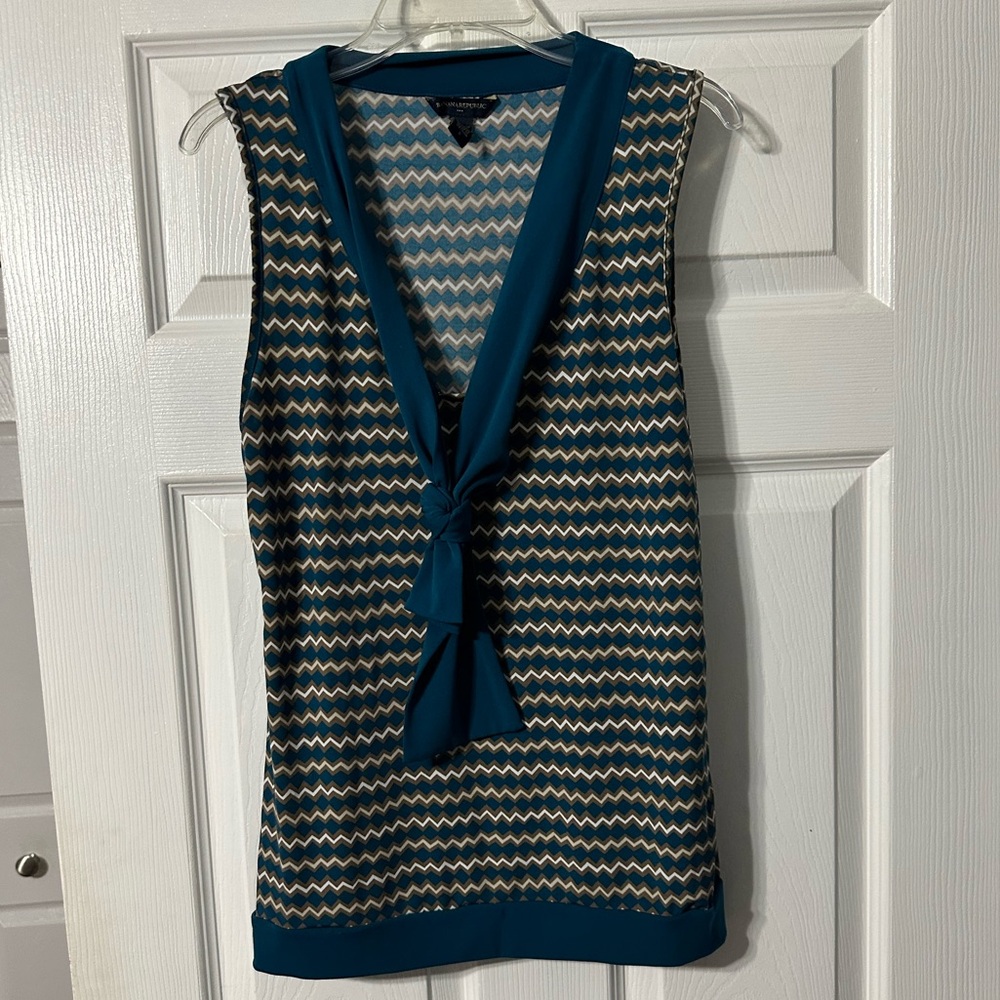 Banana Republic Geometric Tie Front Blouse